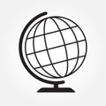 Geography earth globe icon or sign. Vector illustration. Royalty Free Stock Photo